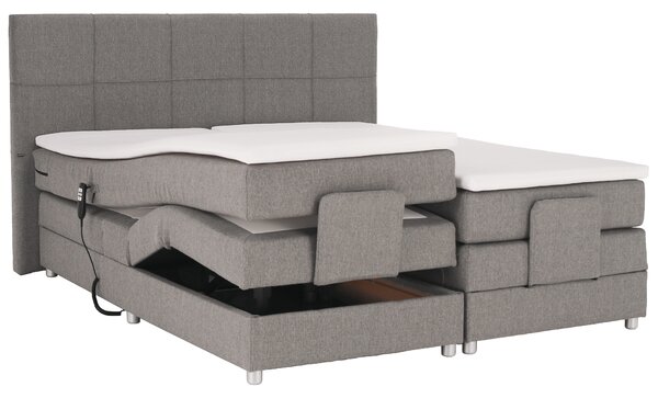 KONDELA Elektromos állítható ágy, boxspring, szürke, 160x200, MURKO NEW