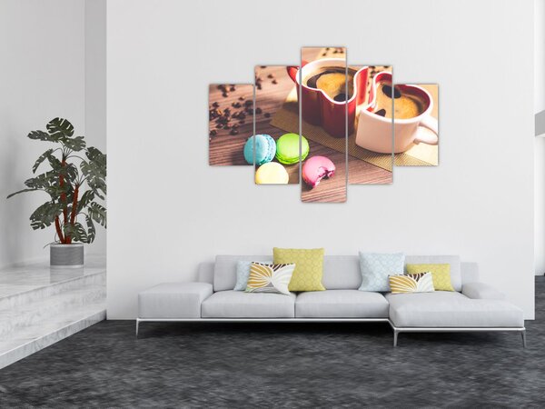 Kávé és a macaroon képe (150x105 cm)