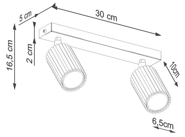 Szürkésbarna fém spotlámpa 6,5x30 cm Gleam – Sollux