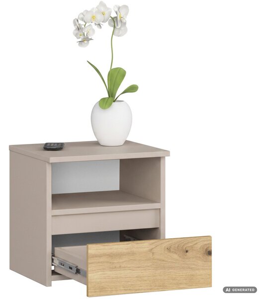 AKORD Furniture Factory CLP CL1 Éjjeliszekrény Laminált Kaszmír / Artisan Tölgy