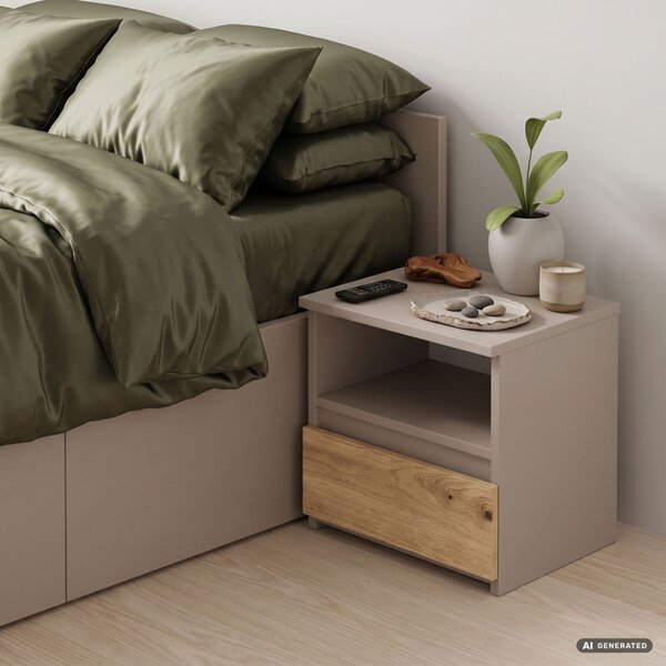 AKORD Furniture Factory CLP CL1 Éjjeliszekrény Laminált Kaszmír / Artisan Tölgy