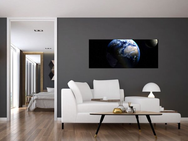 Föld és a Hold képe (120x50 cm)