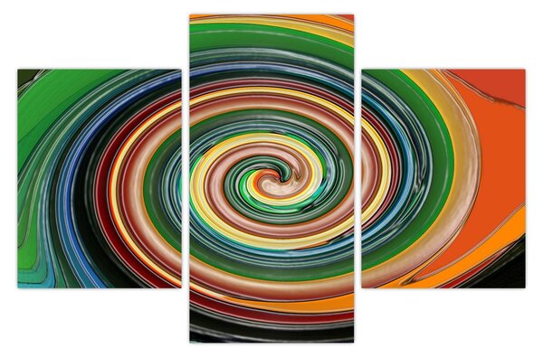 Absztrakt kép - színes spirál (90x60 cm)