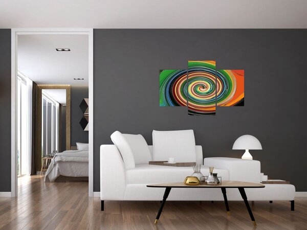 Absztrakt kép - színes spirál (90x60 cm)