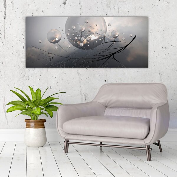 Absztrakt gömbök képe (120x50 cm)