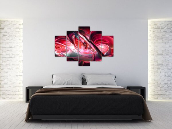 Piros fraktálos kép (150x105 cm)