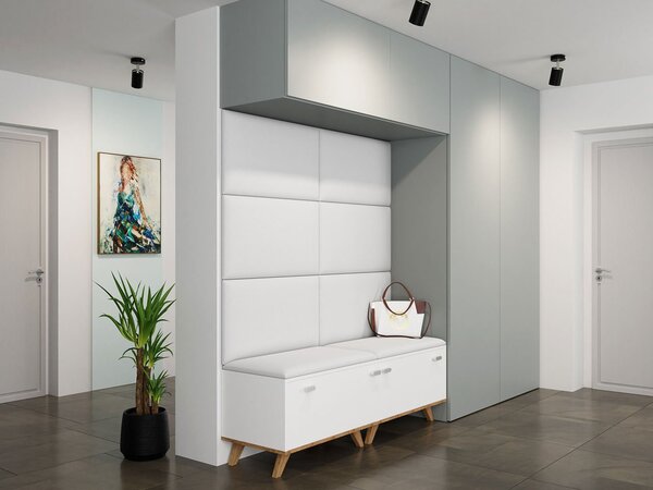 PAG kárpitozott falpanel 70x40 - fehér ökobőr