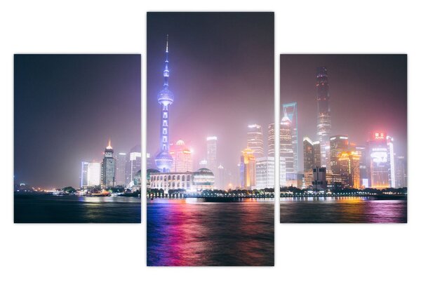 Éjszakai Shanghai képe (90x60 cm)