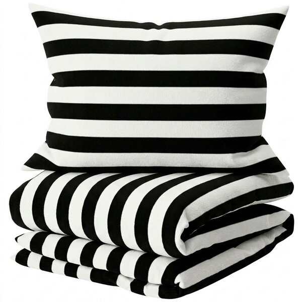 Pamut ágynemű STRIPE BALANCE fekete-fehér Ágyneműhuzat mérete: 70 x 90 cm | 140 x 200 cm
