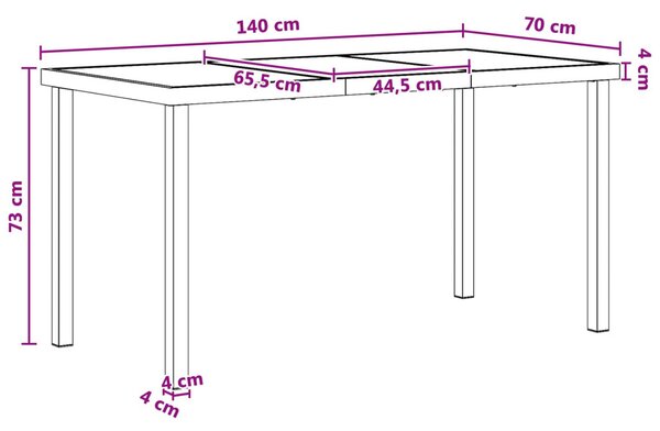 Kert étkező szett 5 pcs Fekete és Antracit 140 x 70 x 73 cm