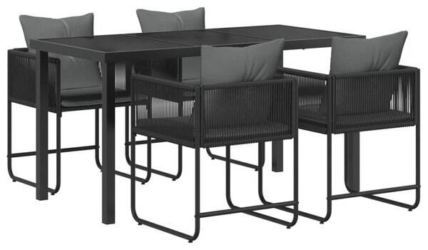 Kert étkező szett 5 pcs Fekete és Antracit 140 x 80 x 73 cm