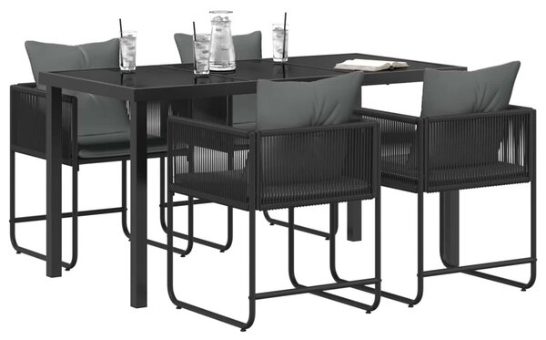 Kert étkező szett 5 pcs Fekete és Antracit 140 x 80 x 73 cm