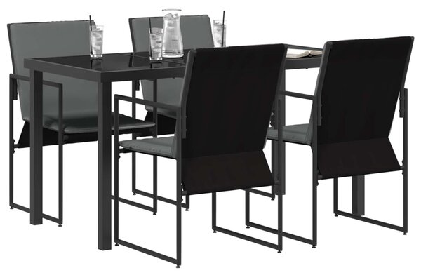 Kert étkező szett 5 pcs Fekete és Antracit 140 x 70 x 73 cm