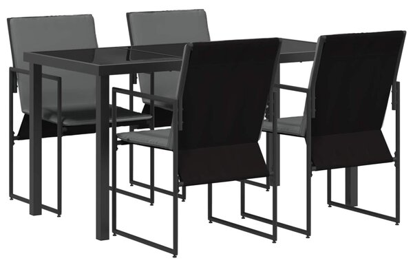 Kert étkező szett 5 pcs Fekete és Antracit 140 x 70 x 73 cm