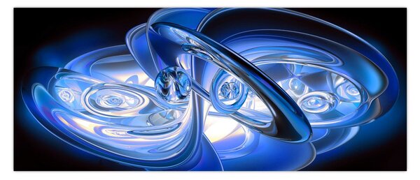 Kék absztrakt kép (120x50 cm)