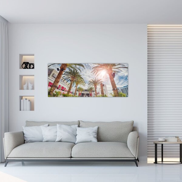 Kép - pálmafák úszómedencével (120x50 cm)