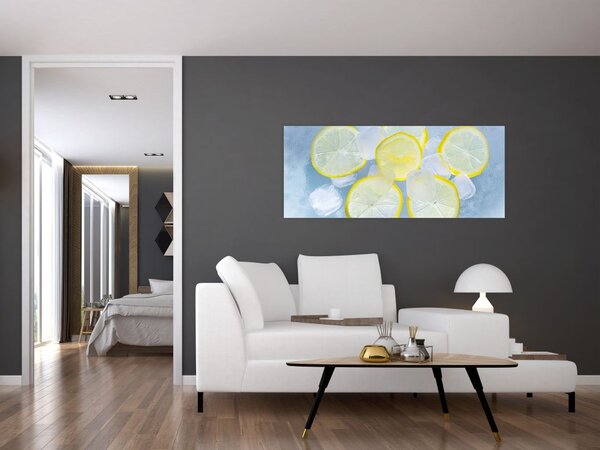 Citrom a jégben képe (120x50 cm)