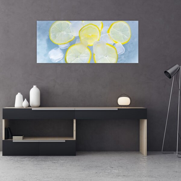 Citrom a jégben képe (120x50 cm)