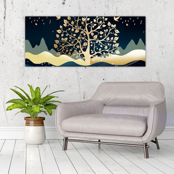 Egy aranyfa képe (120x50 cm)