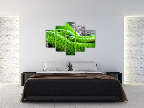 Zöld kígyók képe (150x105 cm)