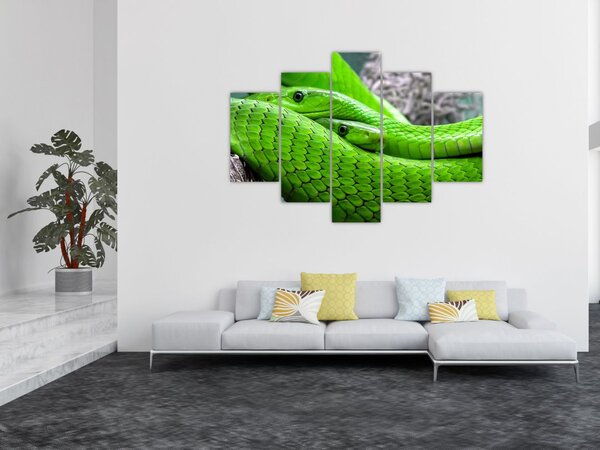 Zöld kígyók képe (150x105 cm)