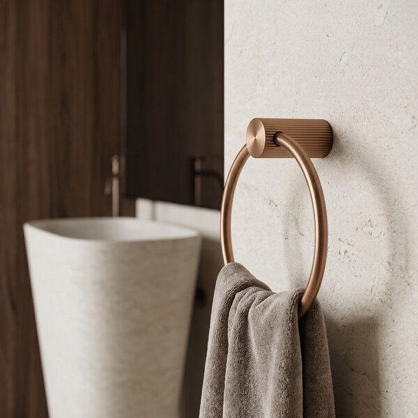 Fürdőszobai akasztó Ring 64106 SOLO Brush Copper