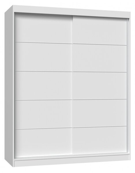 RANNO 5 tolóajtós gardrób szekrény 160 cm - fehér
