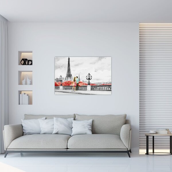 Kép - szerelmesek Párizsban (90x60 cm)