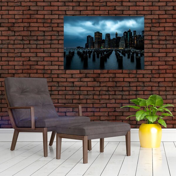 Kép - Kilátás a New York-i felhőkarcolókra (90x60 cm)