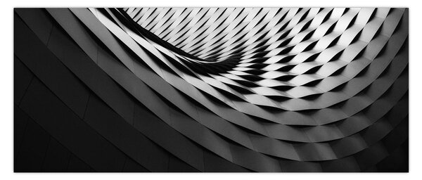 Absztrakt kép - fekete-fehér spirál (120x50 cm)