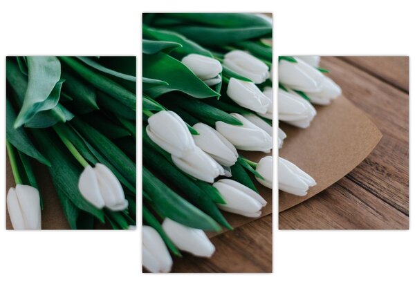 Egy csokor fehér tulipán képe (90x60 cm)