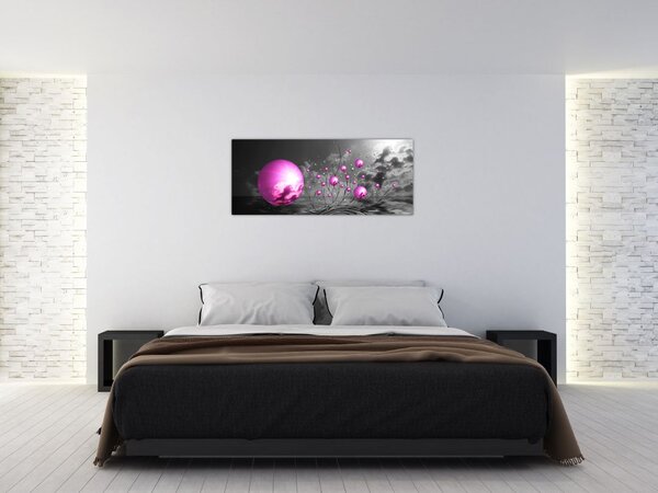 Rózsaszín gömbök képe (120x50 cm)