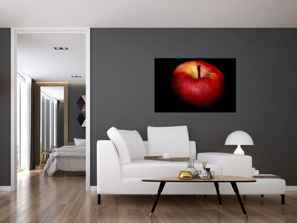 Az alma képe és a fekete háttér (90x60 cm)