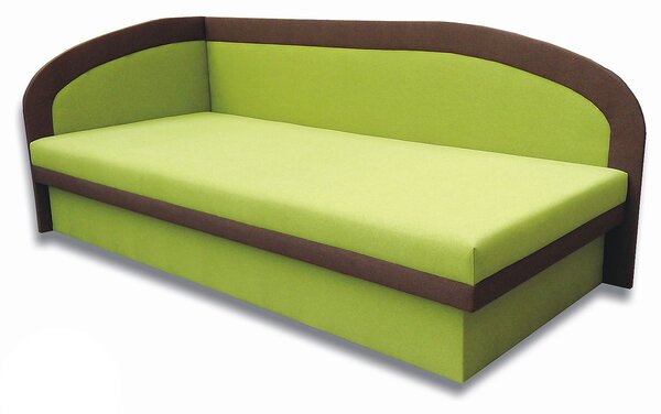 Egyszemélyes ágy (dívány) 80 cm Melvin (Devon 001 zöld + Devon 009 barna) (B)