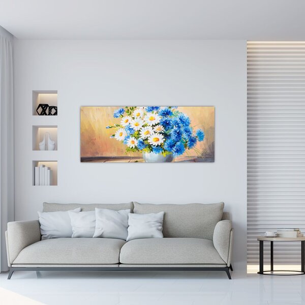Festett kép egy váza virágról (120x50 cm)