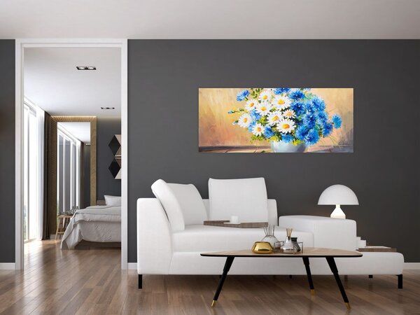 Festett kép egy váza virágról (120x50 cm)