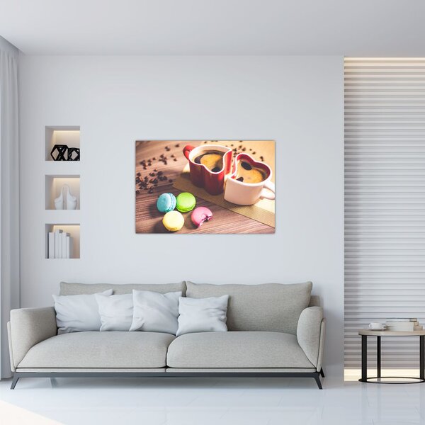 Kávé és a macaroon képe (90x60 cm)