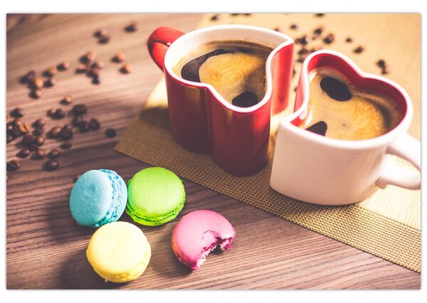 Kávé és a macaroon képe (90x60 cm)
