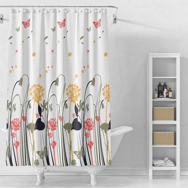 Aqualine Aqualine, zuhanyfüggöny 180x180cm, vinil, fehér/kék/fekete, ZV038