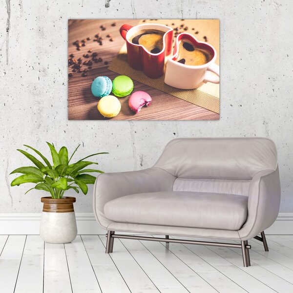 Kávé és a macaroon képe (90x60 cm)