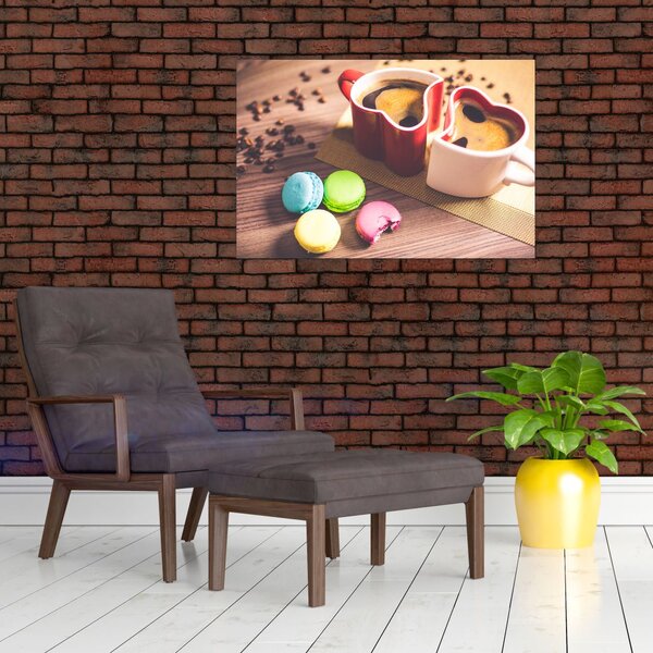 Kávé és a macaroon képe (90x60 cm)