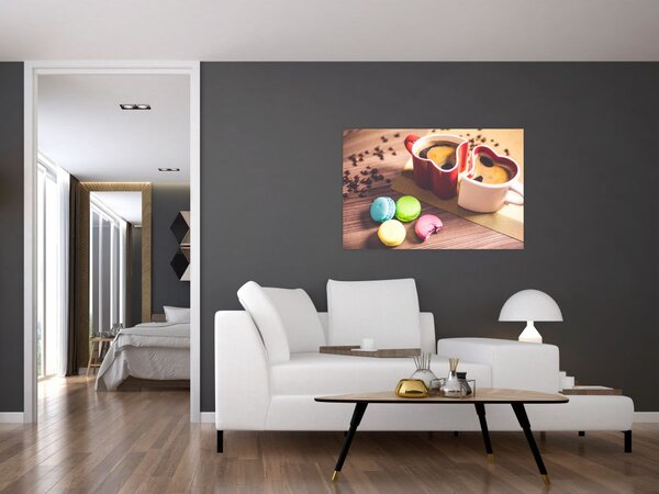 Kávé és a macaroon képe (90x60 cm)