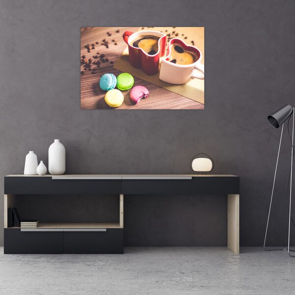 Kávé és a macaroon képe (90x60 cm)