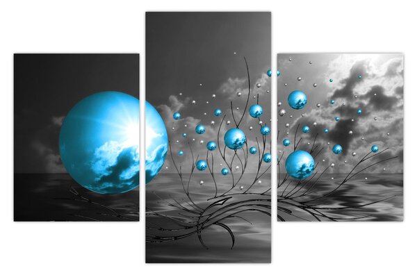 Sötétkék gömbök képe (90x60 cm)
