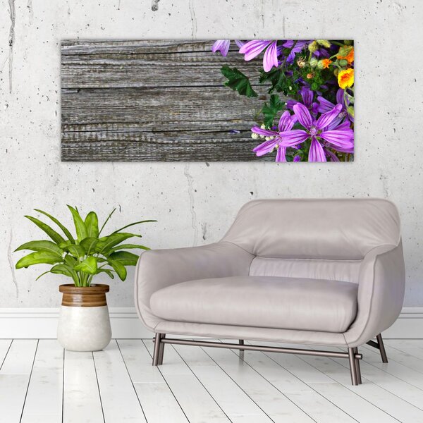 Kép - réti virágok (120x50 cm)