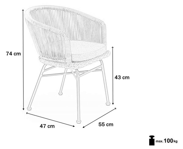 Rattan kerti fotel K400