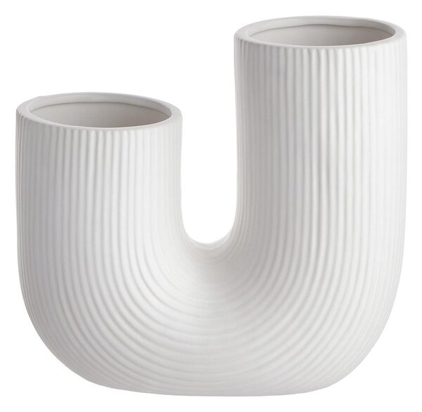 TUBE kerámia váza, fehér 22,5cm