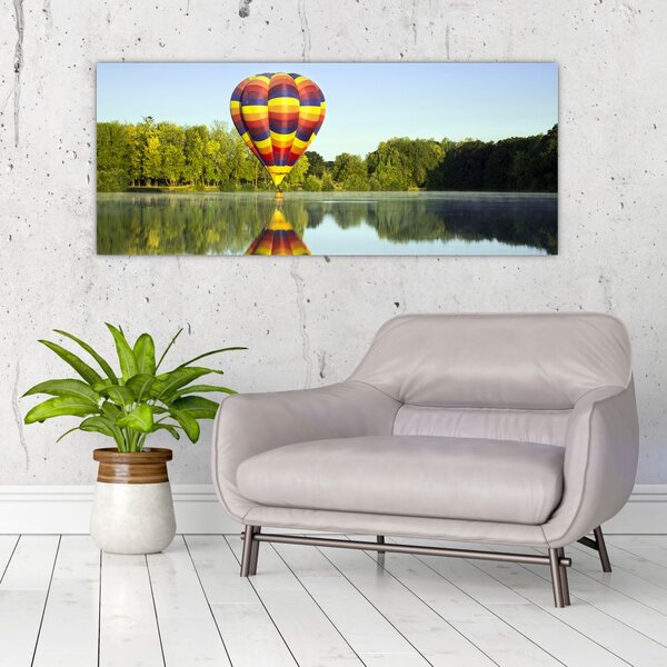 Hőlégballon a tónál képe (120x50 cm)