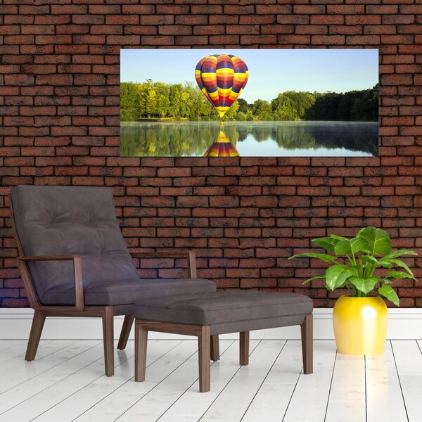 Hőlégballon a tónál képe (120x50 cm)