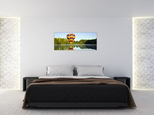 Hőlégballon a tónál képe (120x50 cm)